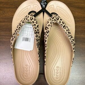 CROCS Brown and Black Sandals with Perforated Design